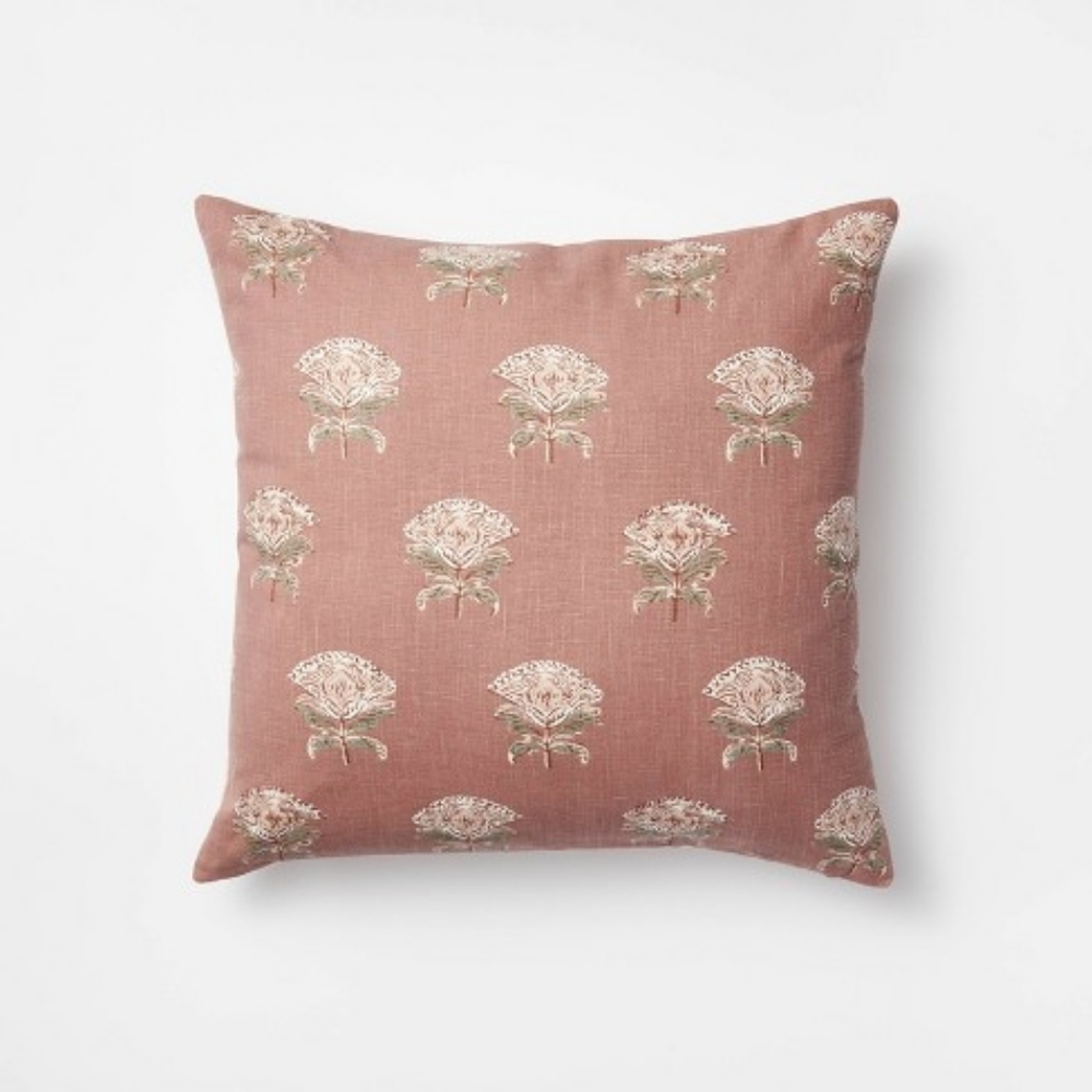 NWT Threshold x Studio McGee Floral Block Print Throw Pillow